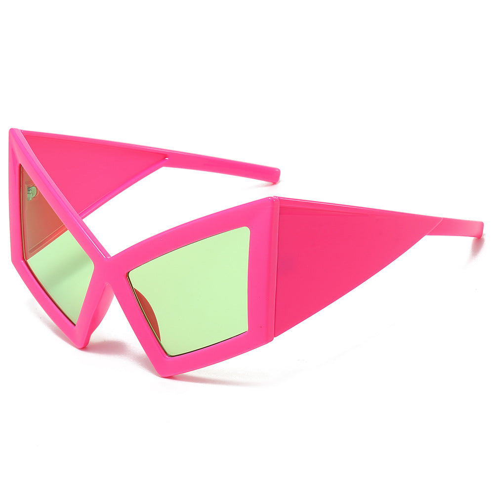 Large frame cat eye sunglasses, personalized hip-hop internet celebrity beach party sunglasses